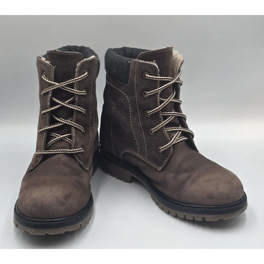 Kamik Takoda Lo Junior Bown Nubuck Leather Waterproof Winter Boots Size 4 WM‎ 6